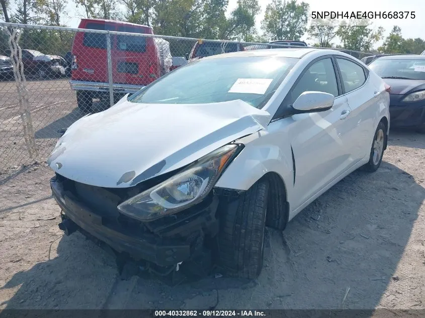 5NPDH4AE4GH668375 2016 Hyundai Elantra Value Edition