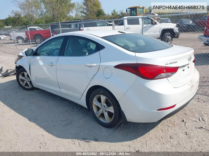 5NPDH4AE4GH668375 2016 Hyundai Elantra Value Edition