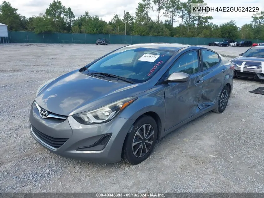 KMHDH4AE2GU624229 2016 Hyundai Elantra Se