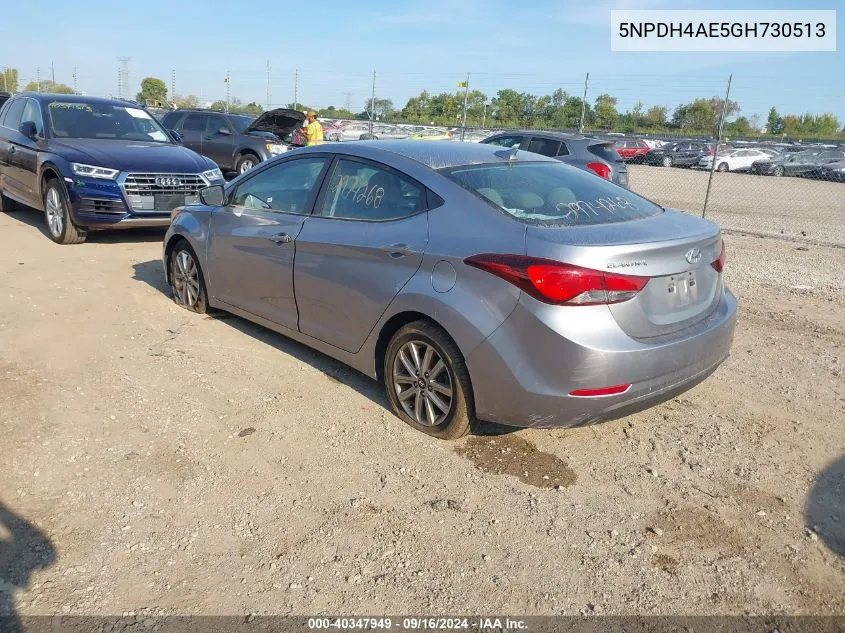 2016 Hyundai Elantra Se/Sport/Limited VIN: 5NPDH4AE5GH730513 Lot: 40347949