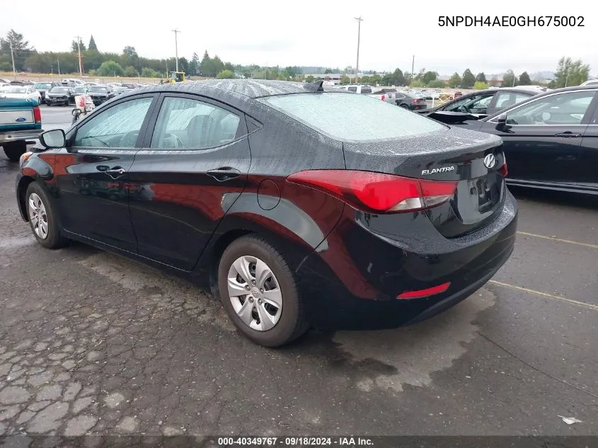 5NPDH4AE0GH675002 2016 Hyundai Elantra Se