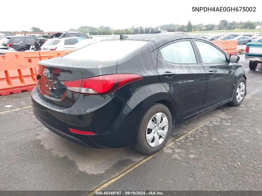 5NPDH4AE0GH675002 2016 Hyundai Elantra Se