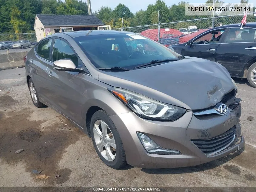 2016 Hyundai Elantra Value Edition VIN: 5NPDH4AE5GH775144 Lot: 40354710