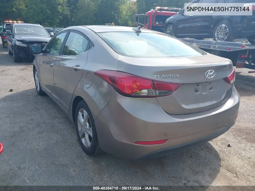 5NPDH4AE5GH775144 2016 Hyundai Elantra Value Edition