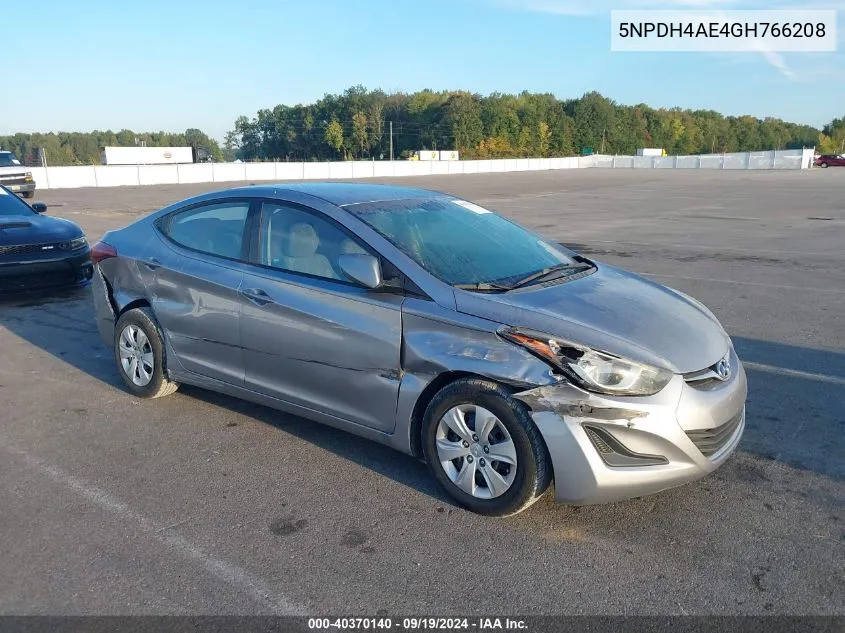 2016 Hyundai Elantra Se VIN: 5NPDH4AE4GH766208 Lot: 40370140