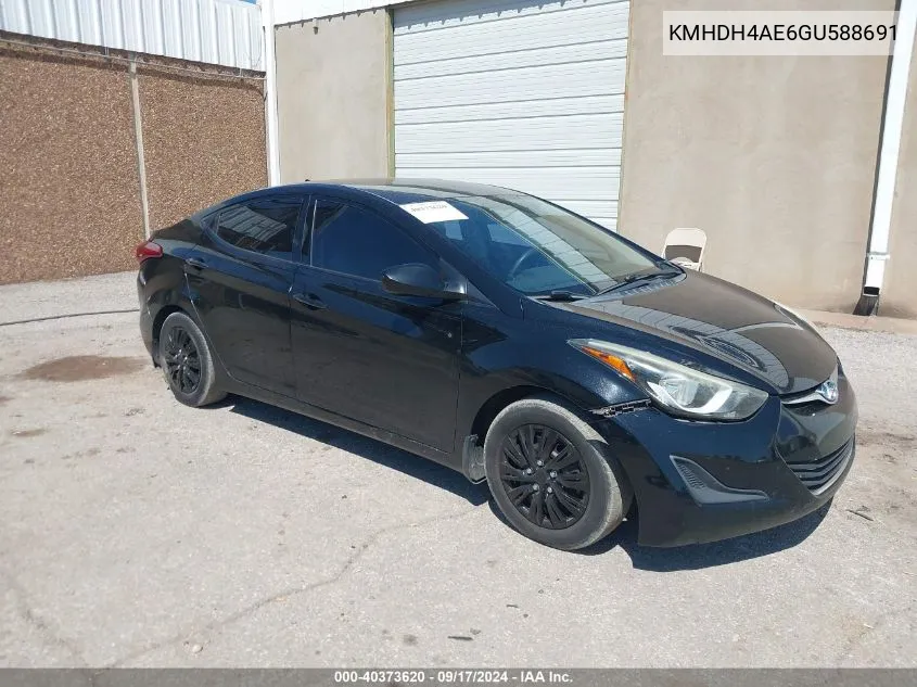 KMHDH4AE6GU588691 2016 Hyundai Elantra Se