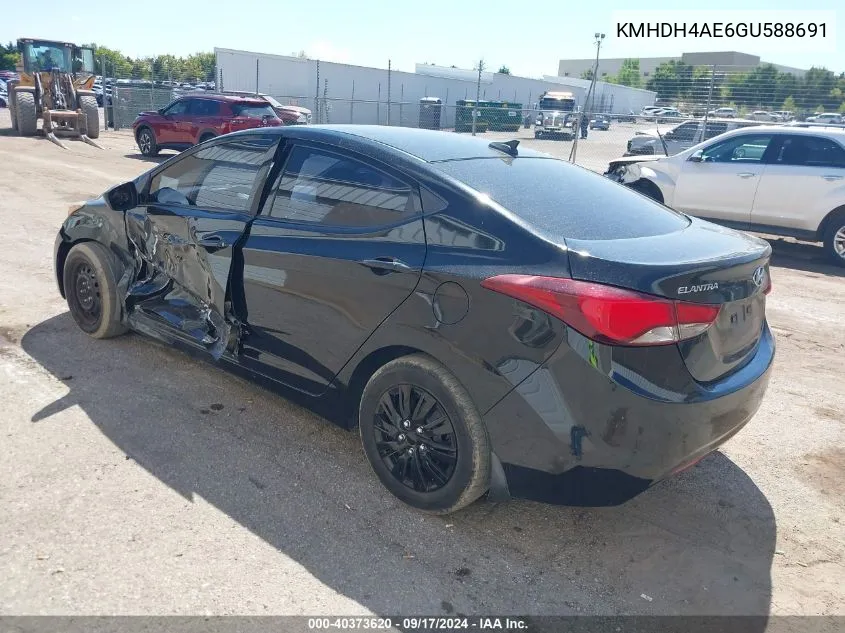 KMHDH4AE6GU588691 2016 Hyundai Elantra Se