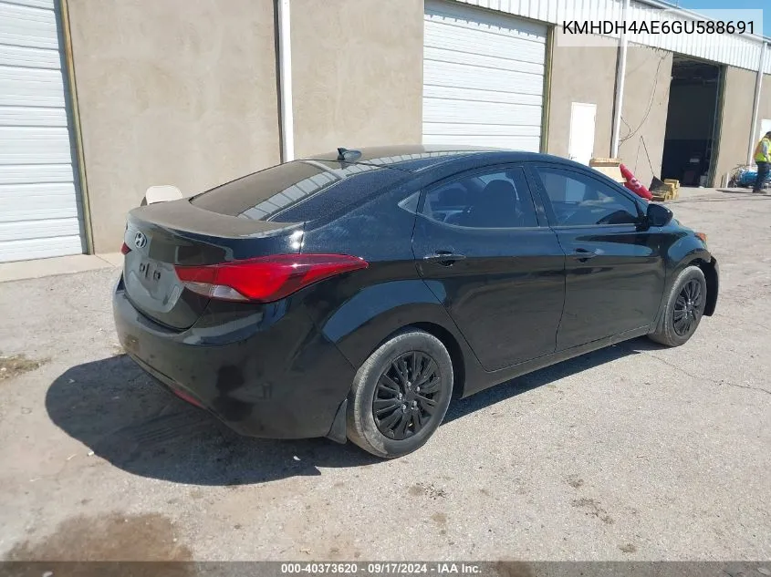 KMHDH4AE6GU588691 2016 Hyundai Elantra Se