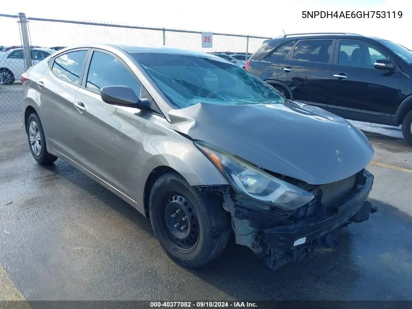 5NPDH4AE6GH753119 2016 Hyundai Elantra Se