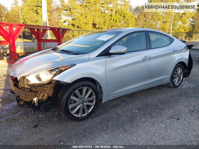 2016 Hyundai Elantra Se VIN: KMHDH4AE5GU589850 Lot: 40379163