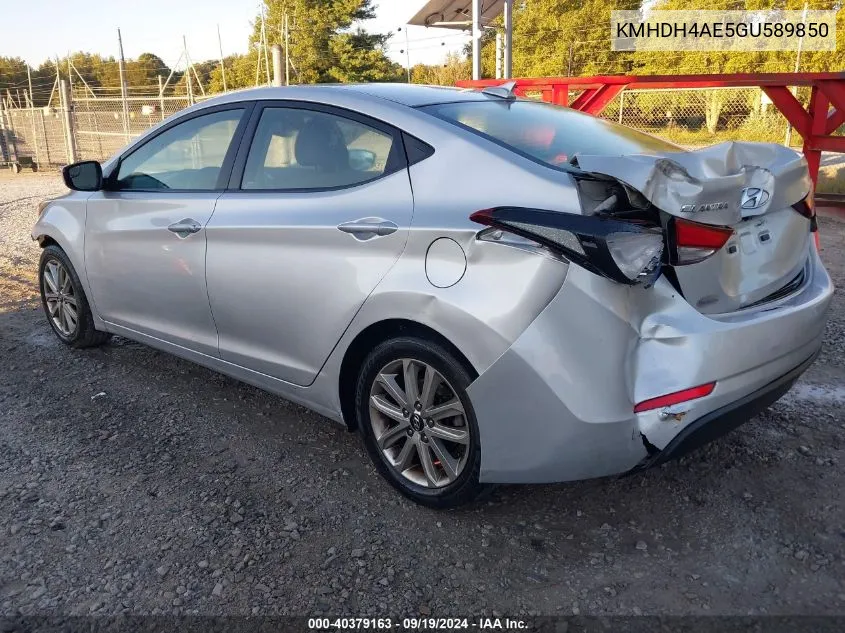 KMHDH4AE5GU589850 2016 Hyundai Elantra Se