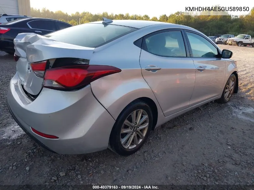 KMHDH4AE5GU589850 2016 Hyundai Elantra Se