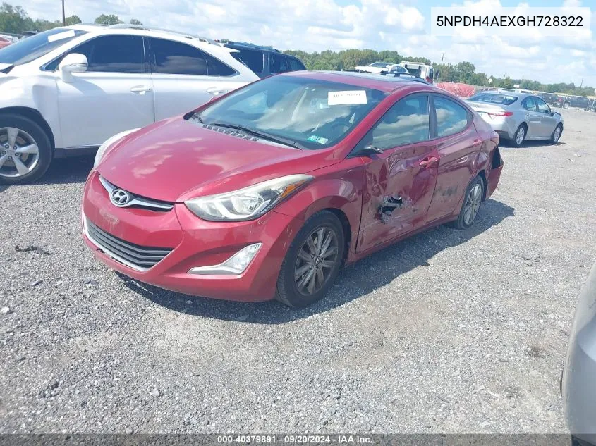 5NPDH4AEXGH728322 2016 Hyundai Elantra Se