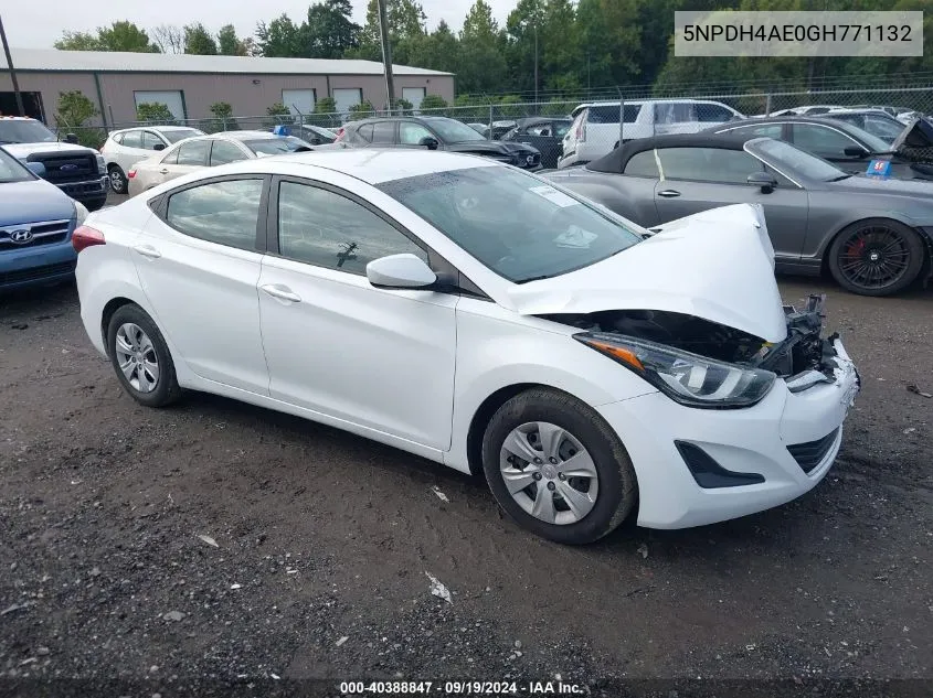 2016 Hyundai Elantra Se VIN: 5NPDH4AE0GH771132 Lot: 40388847