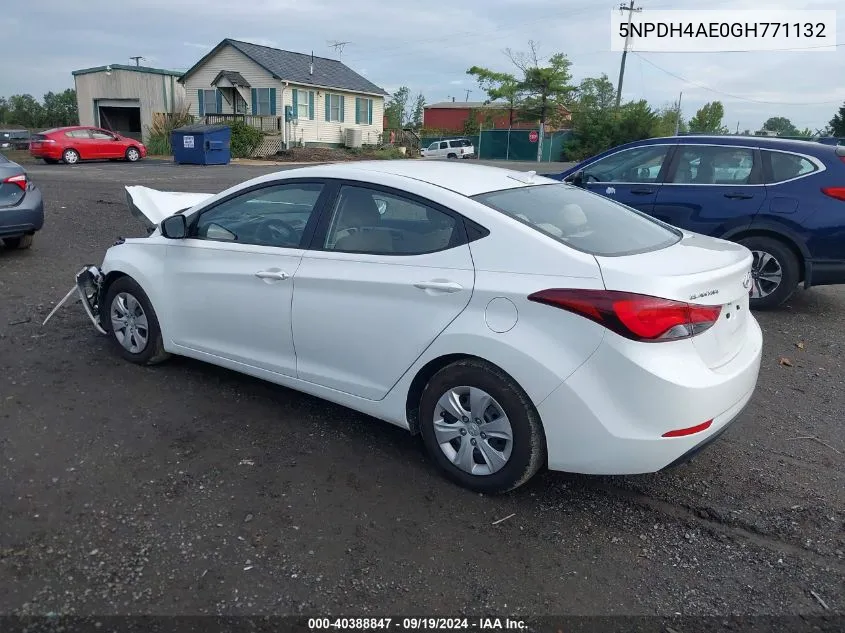 5NPDH4AE0GH771132 2016 Hyundai Elantra Se