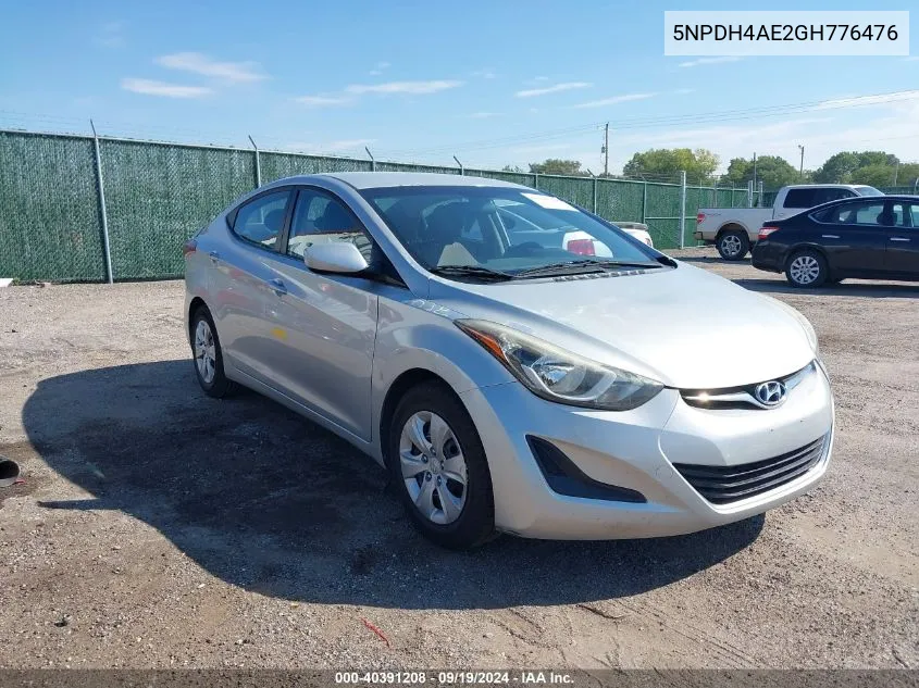 5NPDH4AE2GH776476 2016 Hyundai Elantra Se