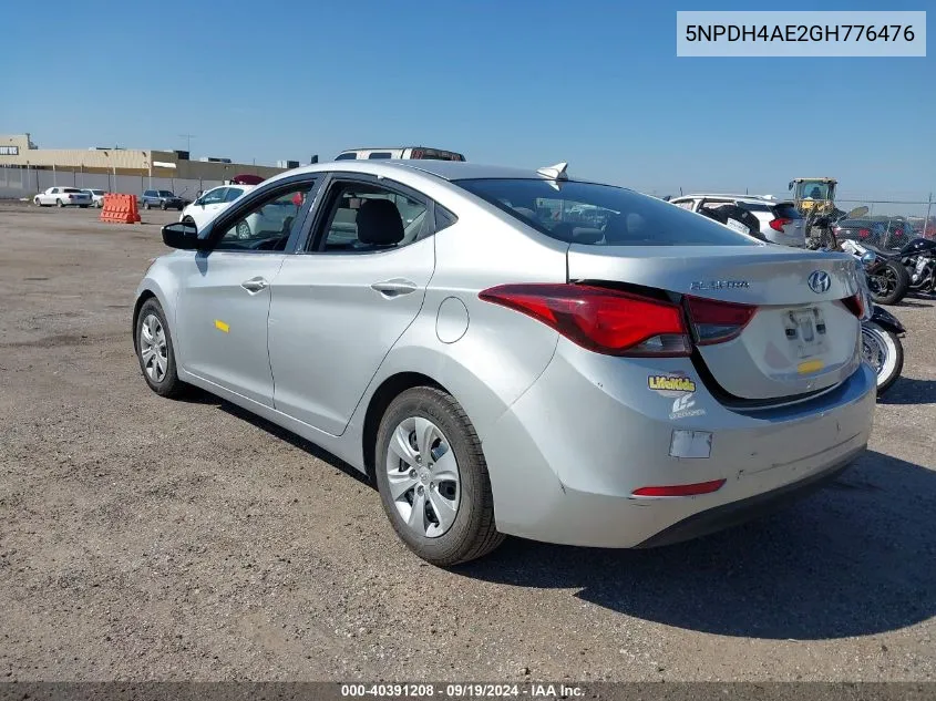 5NPDH4AE2GH776476 2016 Hyundai Elantra Se