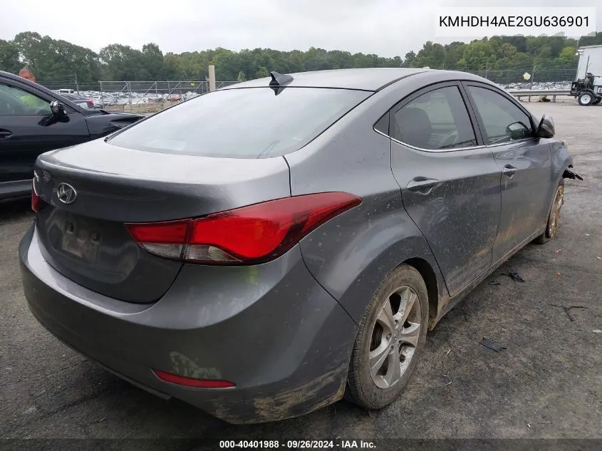 KMHDH4AE2GU636901 2016 Hyundai Elantra Se/Sport/Limited