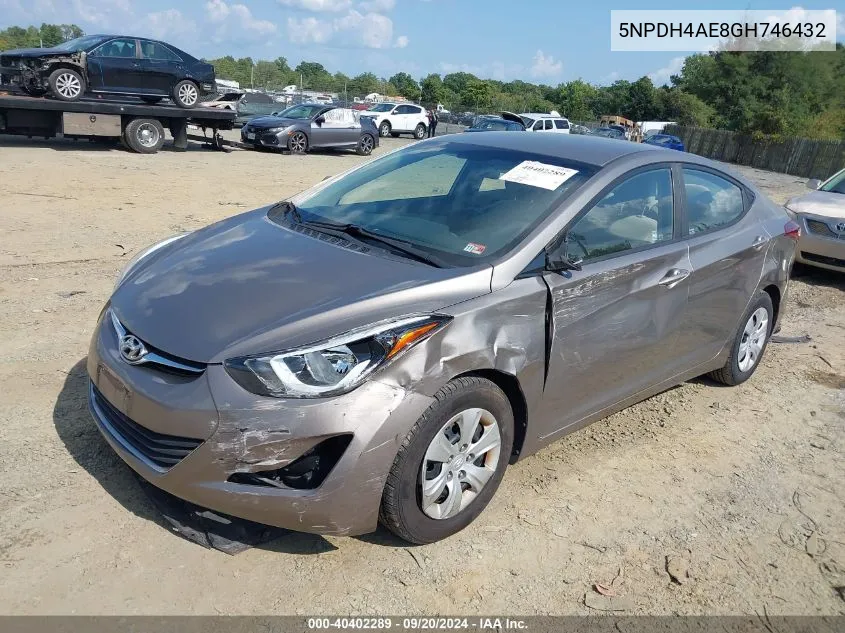 5NPDH4AE8GH746432 2016 Hyundai Elantra Se