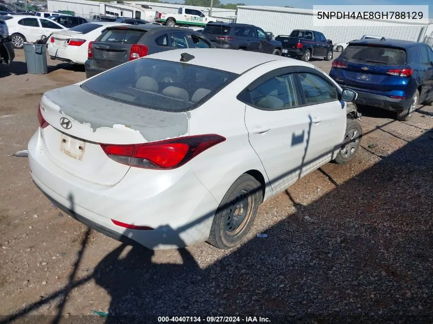 5NPDH4AE8GH788129 2016 Hyundai Elantra Se