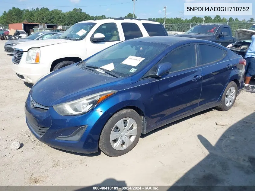 5NPDH4AE0GH710752 2016 Hyundai Elantra Se/Sport/Limited