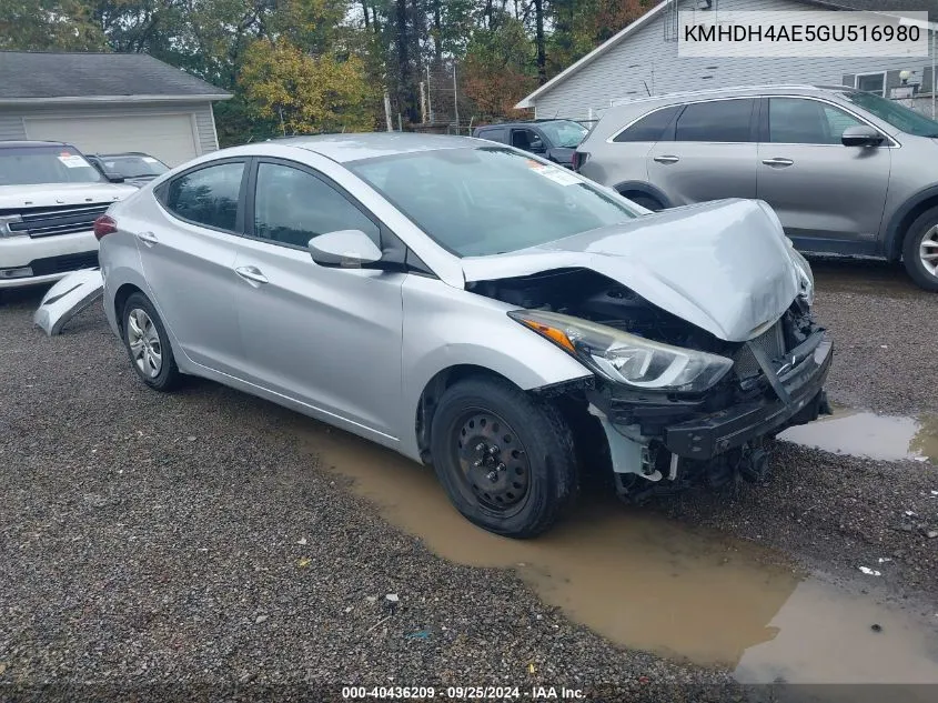 2016 Hyundai Elantra Se VIN: KMHDH4AE5GU516980 Lot: 40436209