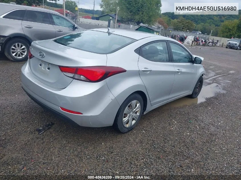 KMHDH4AE5GU516980 2016 Hyundai Elantra Se