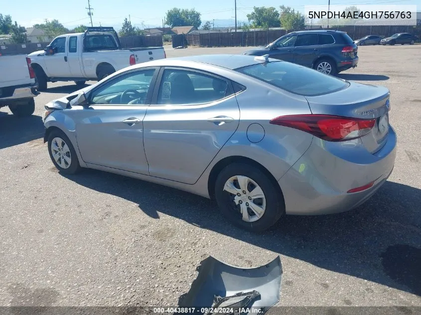 2016 Hyundai Elantra Se VIN: 5NPDH4AE4GH756763 Lot: 40438817