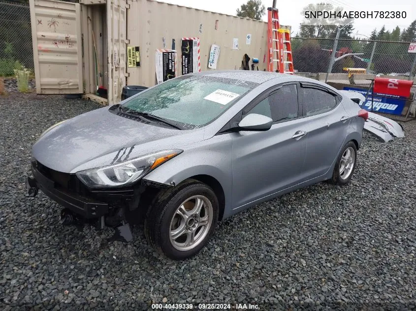 5NPDH4AE8GH782380 2016 Hyundai Elantra Se