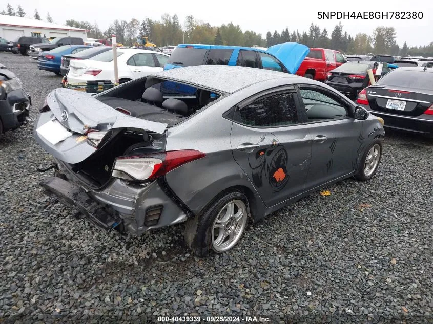 2016 Hyundai Elantra Se VIN: 5NPDH4AE8GH782380 Lot: 40439339