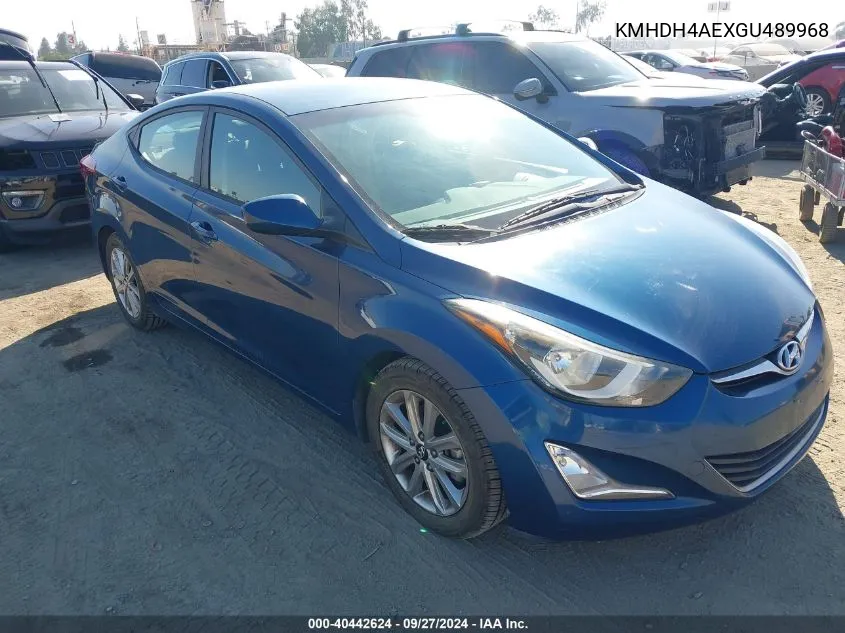 2016 Hyundai Elantra Se VIN: KMHDH4AEXGU489968 Lot: 40442624