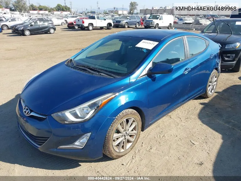 2016 Hyundai Elantra Se VIN: KMHDH4AEXGU489968 Lot: 40442624