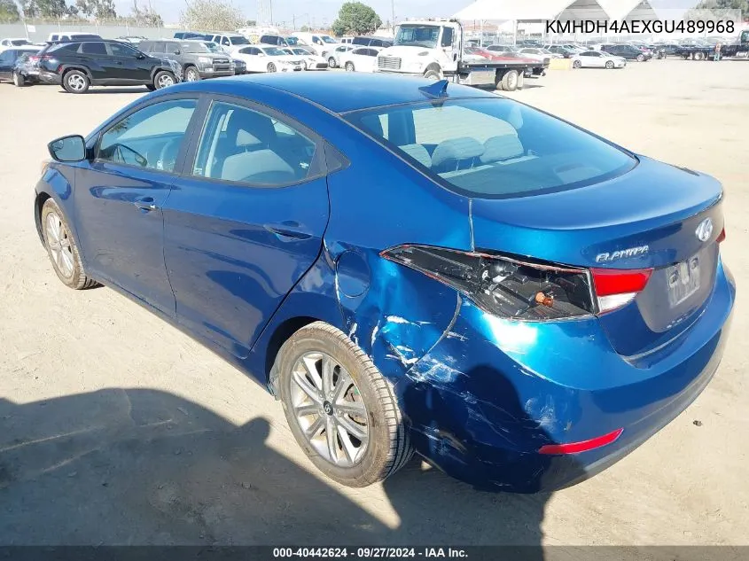 KMHDH4AEXGU489968 2016 Hyundai Elantra Se