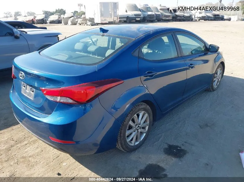 2016 Hyundai Elantra Se VIN: KMHDH4AEXGU489968 Lot: 40442624