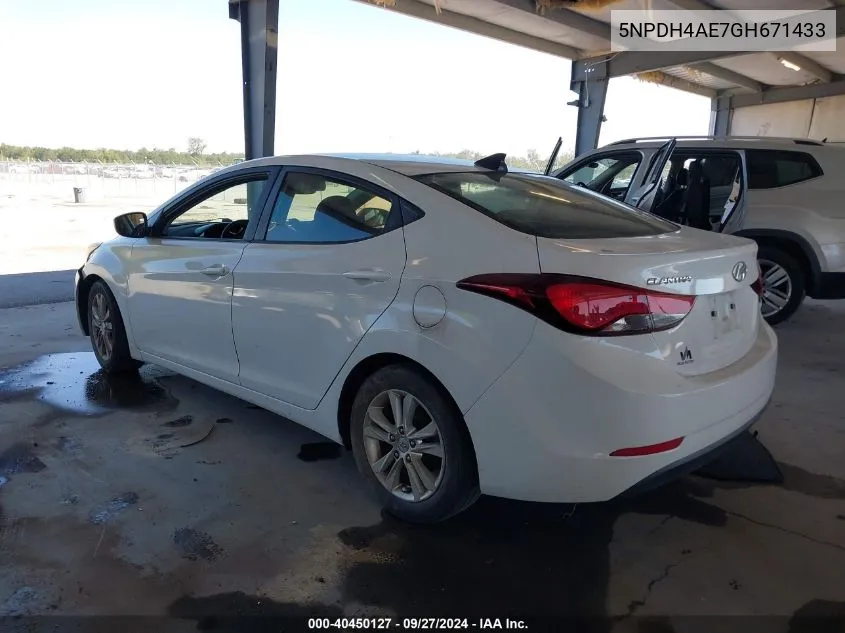 5NPDH4AE7GH671433 2016 Hyundai Elantra Se