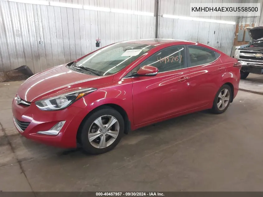 KMHDH4AEXGU558500 2016 Hyundai Elantra Se/Sport/Limited