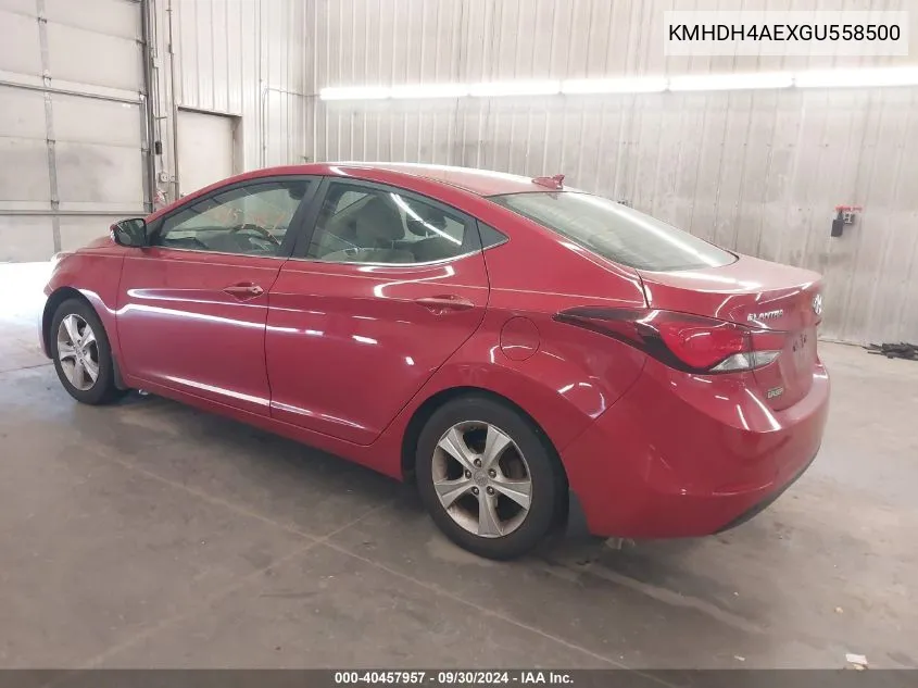 2016 Hyundai Elantra Se/Sport/Limited VIN: KMHDH4AEXGU558500 Lot: 40457957