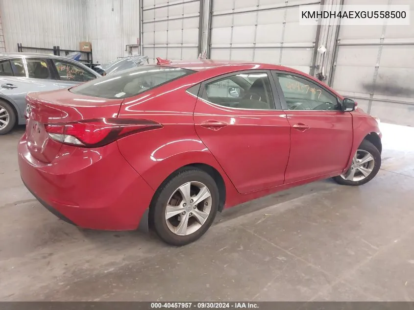 KMHDH4AEXGU558500 2016 Hyundai Elantra Se/Sport/Limited