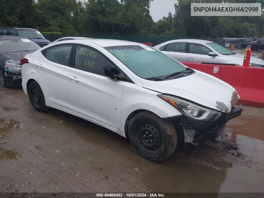 5NPDH4AEXGH662998 2016 Hyundai Elantra Se/Sport/Limited