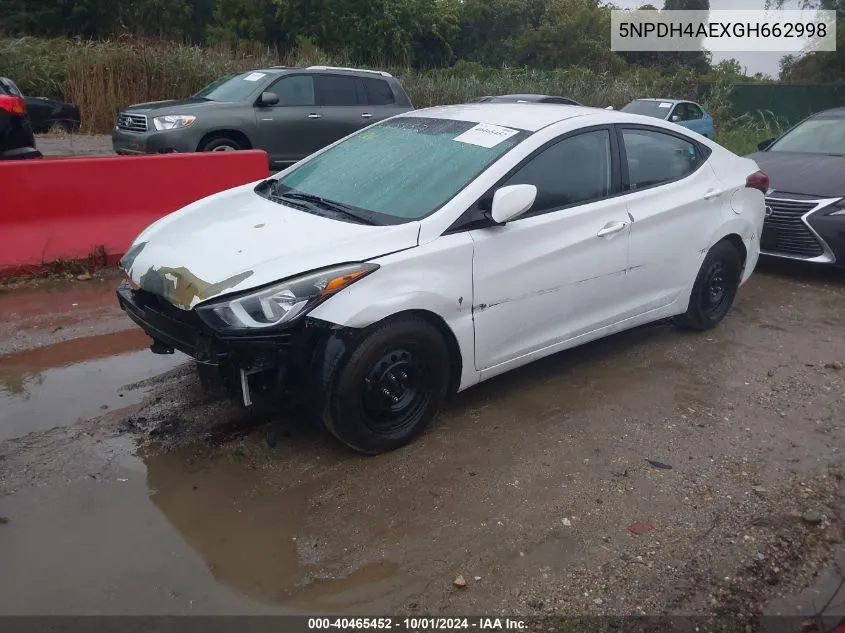 5NPDH4AEXGH662998 2016 Hyundai Elantra Se/Sport/Limited