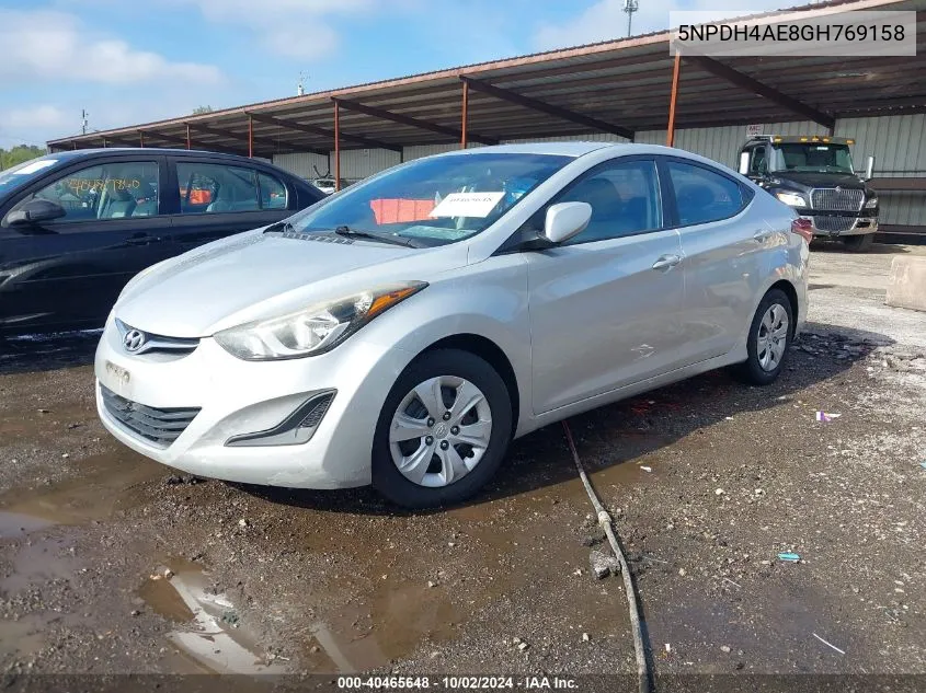 2016 Hyundai Elantra Se VIN: 5NPDH4AE8GH769158 Lot: 40465648