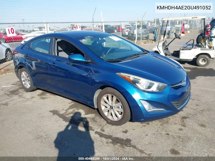 KMHDH4AE2GU491052 2016 Hyundai Elantra Se