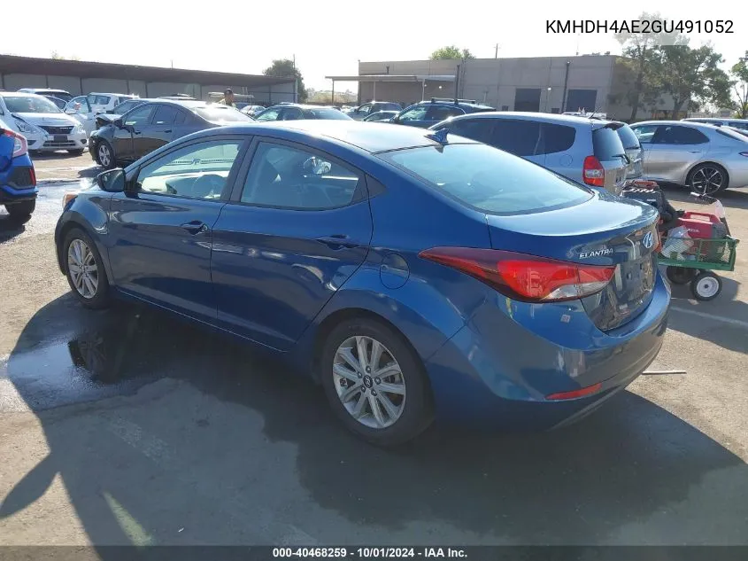 2016 Hyundai Elantra Se VIN: KMHDH4AE2GU491052 Lot: 40468259