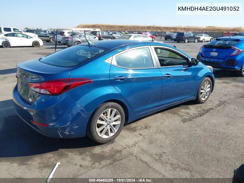 2016 Hyundai Elantra Se VIN: KMHDH4AE2GU491052 Lot: 40468259