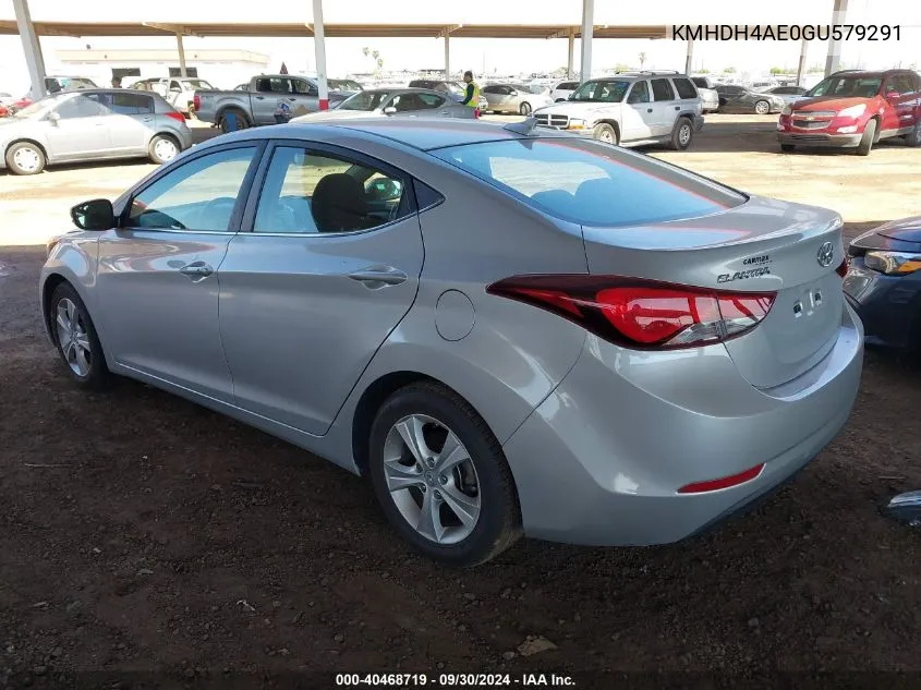 KMHDH4AE0GU579291 2016 Hyundai Elantra Se/Sport/Limited