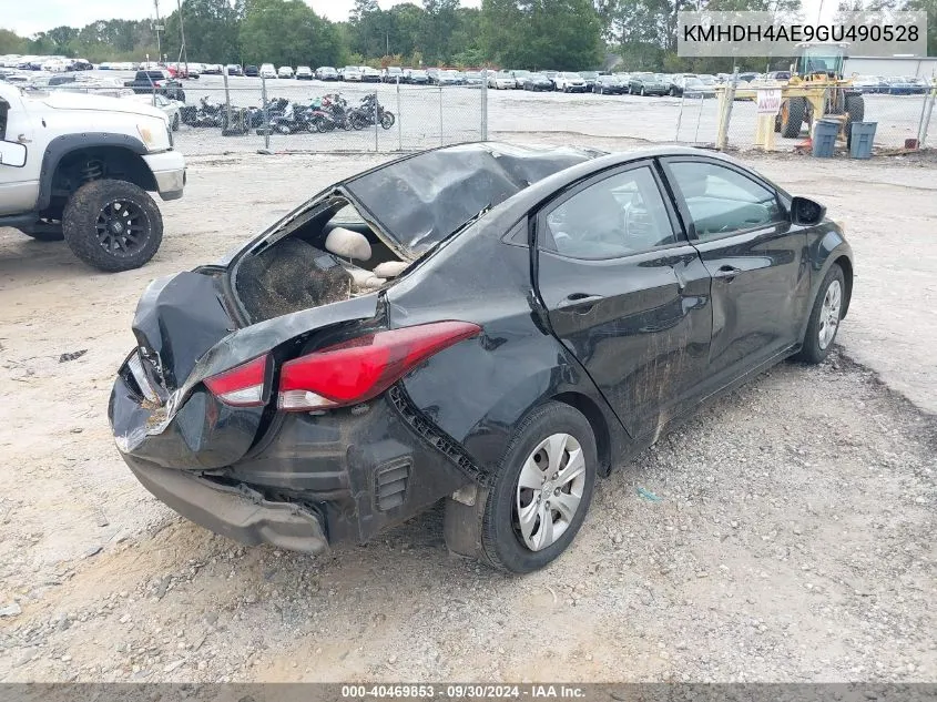 2016 Hyundai Elantra Se VIN: KMHDH4AE9GU490528 Lot: 40469853