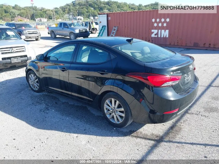 2016 Hyundai Elantra Se VIN: 5NPDH4AE7GH779888 Lot: 40477801