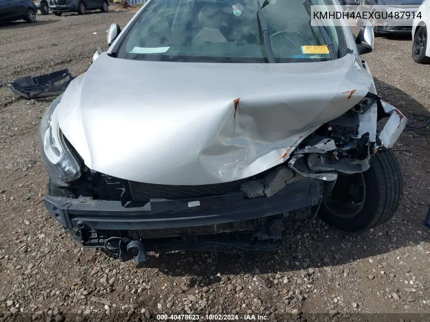 KMHDH4AEXGU487914 2016 Hyundai Elantra Se