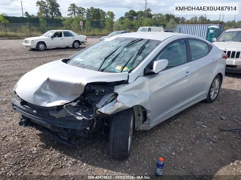 KMHDH4AEXGU487914 2016 Hyundai Elantra Se