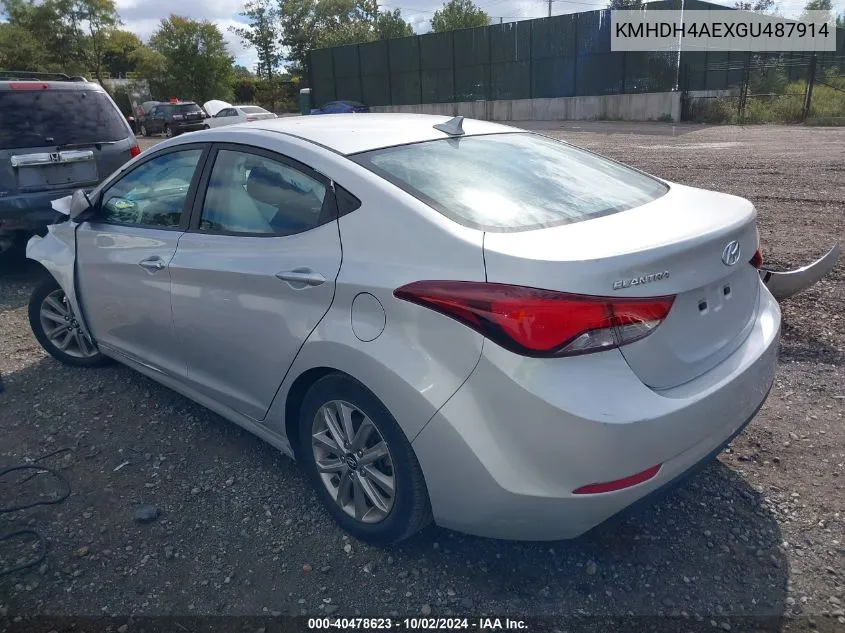 KMHDH4AEXGU487914 2016 Hyundai Elantra Se